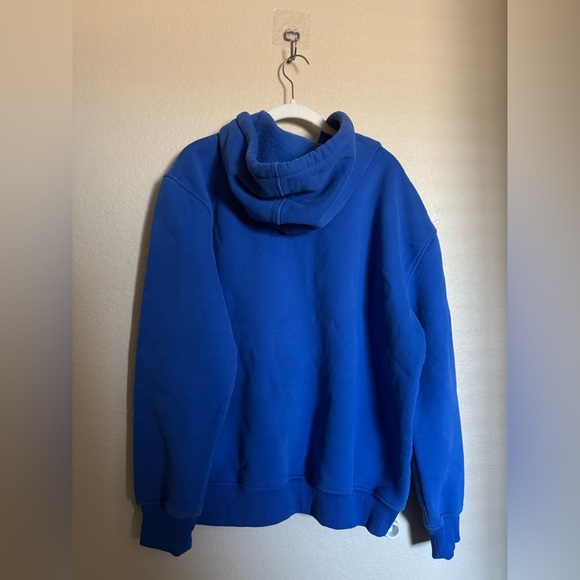 White Fox Boutique Hoodie Sz S/M in Blue Cursive - Picture 5 of 5